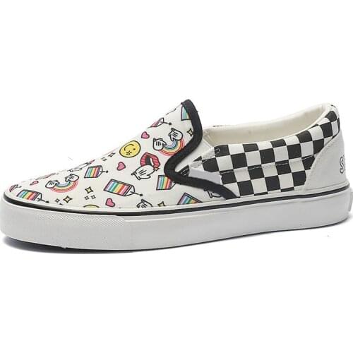 Women Fashion Canvas Sneakers Slip-On Shoes Outdoor Skateboard Comfortable Casual Shoes Female Flat Sneaker Euro 35-40