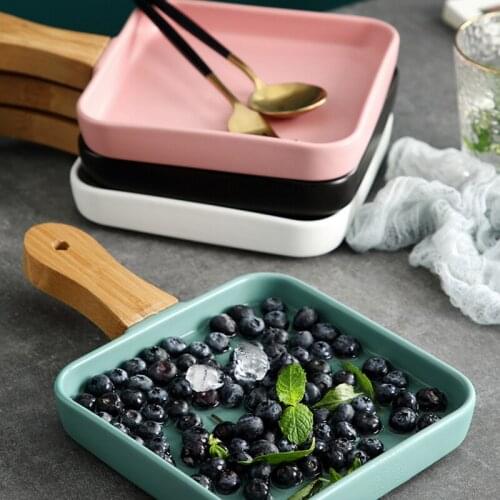 Nordic Ceramic Western Steak Steak Pasta Plate Modern Minimalist Home Fruit Salad Dessert Main Course Tableware Platewithhandle