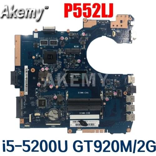 Akemy P552LJ mainboard For Asus P552LA P552L P552LJ PRO552L PRO552LJ Notebook Laptop motherboard W/ i5-5200U GT920M/2G