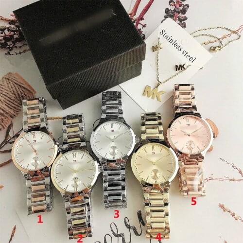 Fashion Ladies Watch Rose Gold Mens Gold Quartz Watch Silver Combination Color Plating Watch Watch Precise Timekeeping