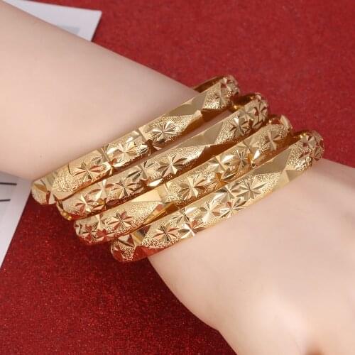 Fashion Dubai Gold Jewelry Gold Bangles For African Bangles & Bracelets Jewelry Bangles Gift