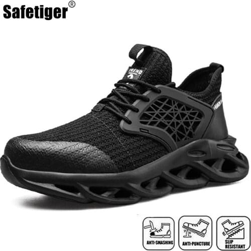 Men Breathable Work Safety Shoes With Steel Toe Large Size 36-48 Protective Footwear Work Safety Boots for Mens