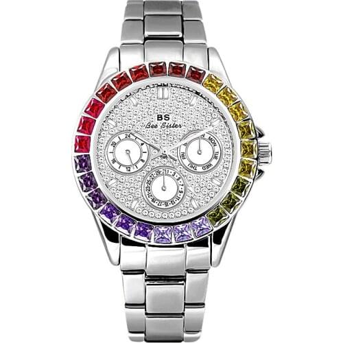 New Luxury Rhinestone Bracelet Watch Women Diamond Fashion Ladies Rose Gold Dress Watch Stainless Steel Crystal Wristwatch Clock