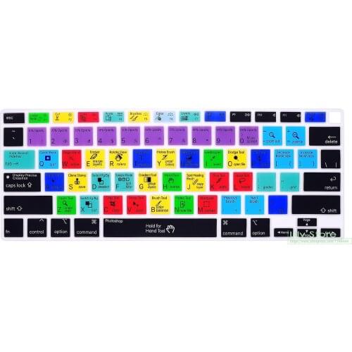 Photoshop PS Shortcuts Keyboard Cover for 2020 MacBook Air 13 Inch Model A2179 A2337 Apple M1 Chip (US Layout) with Touch ID