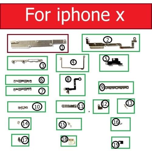 Retail inner Small Metal iron parts For iPhone X iX Small holder bracket shield plate set kit Phone Replacement parts