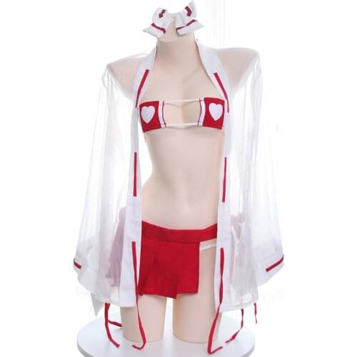 Sexy Bunny Girl Cosplay Anime Costume Bodysuit Erotic Outfit For Transparent Woman Anime Wrapped Chest Sweet Tail Sex Gift