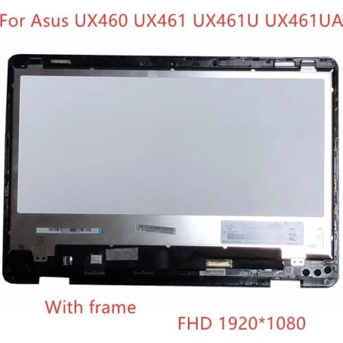 Free shipping 14.0" Laptop LCD Touch Screen Assembly For Asus UX461 UX461U UX461UA NV140FHM-N62 V8.0 FHD 1920X1080 With Frame