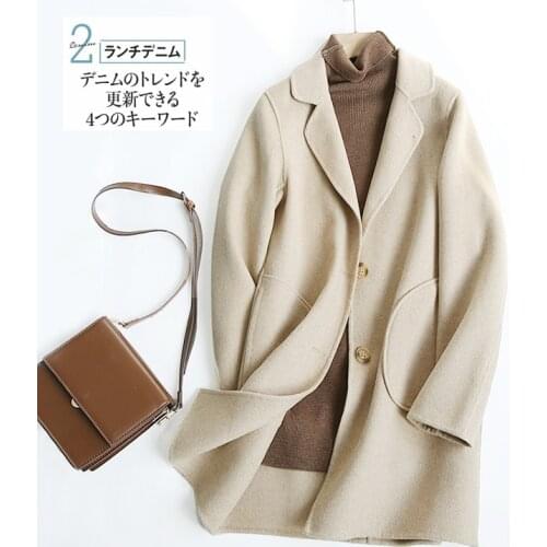 Hand-stitched Woolen Coat Womens Temperament Japanese Korean Fashion 2021 New Autumn And Winter Jacket Women
