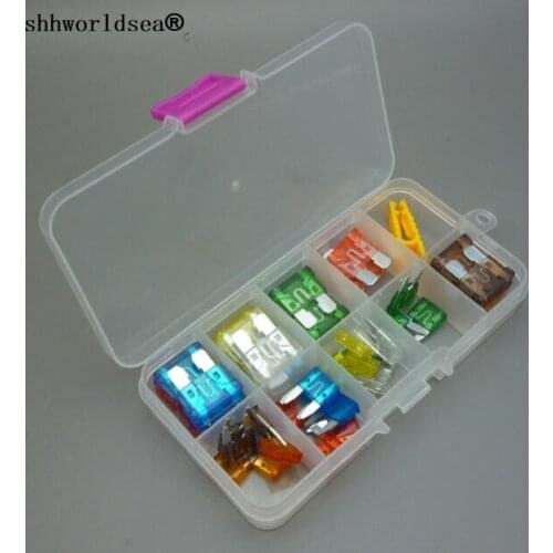 Shhworldsea 80PCS/Lot 5A 10A 15A 20A 25A 30A Small & Medium size Auto mini Fuse Car Fuse Set With Box ROHS Free Shipping