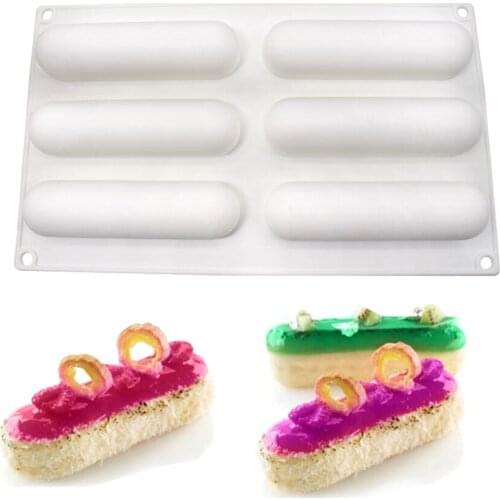 6 Cavity Round Bar Shape Silicone Mousse Cake Mold Puff Mousse Mold Silicone Dessert Mold Cake Decorating Tools Cake Tools