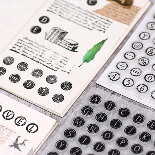 Hot Selling Silicone Transparent Seal Mottled Hand Account Alphanumeric Typewriter Retro Decoration Claire For Card Making
