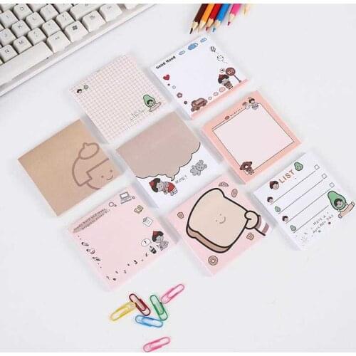 Kawaii Cute Memo Pad Convenient Decoration Planner Sticky Notes Adhesive Stationary Notepad School Office Supplies 02238