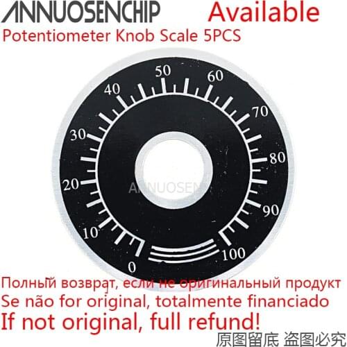TOPVR 5pcs 0-100 Potentiometer Knob Scale Digital Scale ( Can be equipped with WX112 WTH118 )