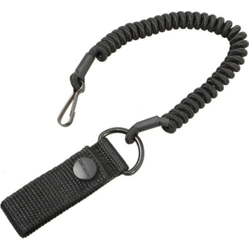 Outdoor Anti-lost Elastic Lanyard Rope Spring Safety Strap Gun Rope For Key Ring Flashlight Lanyard Keychain Accessories