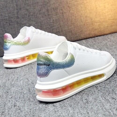 Lovers all-match sports shoes spring and autumn new color lace low-top casual shoes large size 35-44 womens shoes