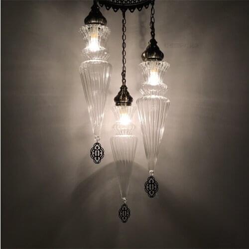 Vintage Turkish Glass Pendant Lights Bedroom Kitchen Living Room Lamps Hotel Clothing Store Decoration Hanging Lights Fixtures