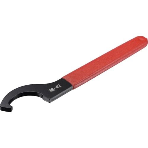 Uxcell C Hook Spanner Wrench Collet Chuck for 38-42mm Round Nut, with Red Non-slip Handle
