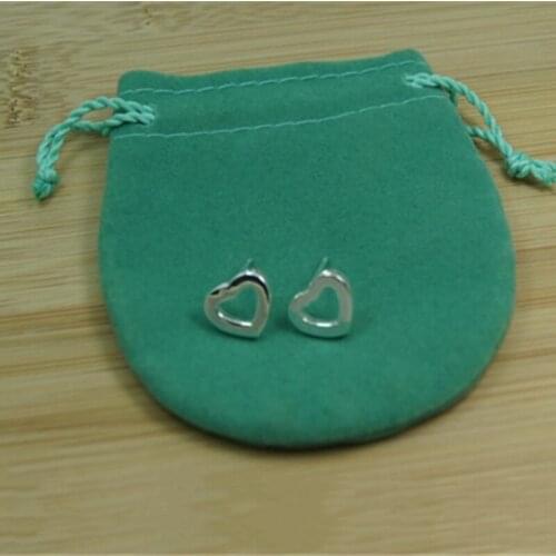 925 Sterling Silver Small Smooth Heart Stud Earrings For Woman Wedding Engagement Fashion Party Charm Jewelry Gift