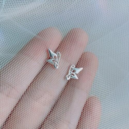 Hollow Single Winged Butterfly Stud Earrings For Women Fashion Geometry Ear Bone Nails Cute Girl Student Small Jewelry Wholesale