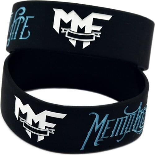 1PC Memphis May Fire Silicone Wristband One Inch Wide for Music Fans