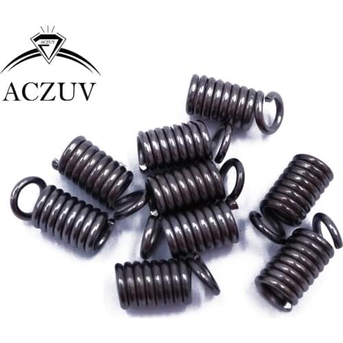 1000pcs Gunmetal Black Spring Crimp Fastener Clasps Clips End Caps for Leather Cord 1mm 2mm 3mm 4mm 5mm Jewelry Findings SCE006