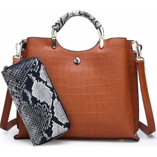 2pc/sets Purses And Handbags 2019 Bolsa Large Capacity Casual Tote Bag Female Leather Handbags High Quality Ladies Hand Bag New