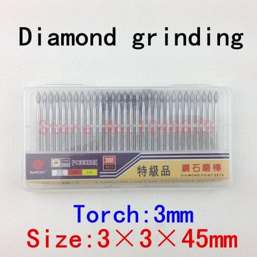 30 / box,Diamond grinding, grinding needles, grinding rods, ground rods. Torch: 3*3*45mm