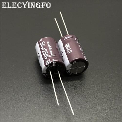 5pcs/50pcs 56uF 250V NICHICON CY Series 12.5x20mm High Ripple Current Long Life 250V56uF Aluminum Electrolytic capacitor