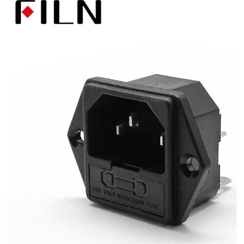 AC-04 Power Socket Fuse Switch Connector Plug Connector 3 Pins With 10A Fuse 10A 250VAC