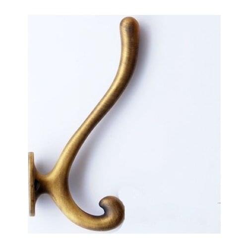 Zinc Alloy Antique Furniture Hardware Clothes Hook Fixed Double Hook
