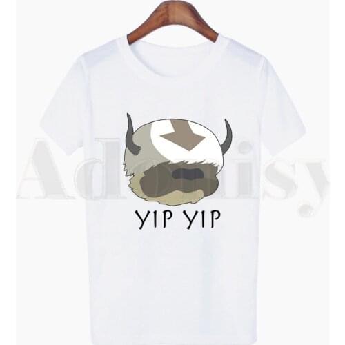 Avatar The Last Airbender Aang Appa Anime Badass T Shirts Womens T-shirt Short Sleeve Female Tops Tees Harajuku Vogue Vintage