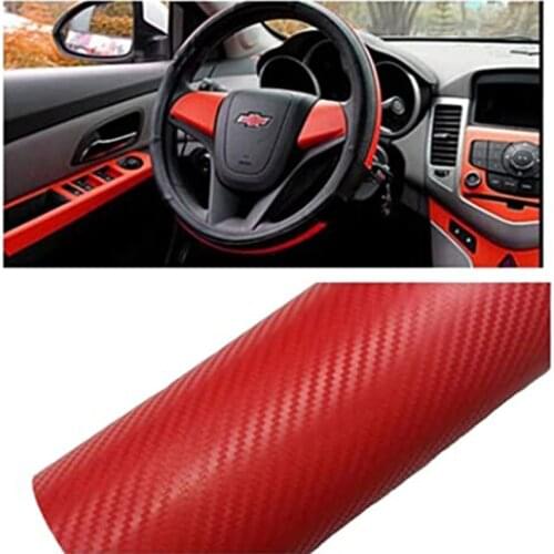 30cmx127cm（1FTX4FT) 3D Carbon Fiber Car Sticker Silver Black Red For Car On Car Vinyl Car Wrap Sheet Roll Film DIY Decals