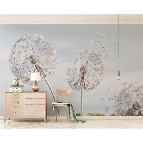 Beibehang Custom wallpaper dream simple dandelion blue sky bedroom living room TV background wall 3d wallpaper mural behang