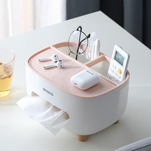 Household Kitchen Desk Tissue Box Plastic Cover Abs Tissue Rack Cosmetic Storage Box Multifunctional Nordic Home Furnishings