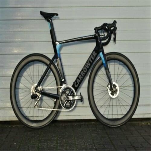 Carrowter Concept Blue DISC Road Carbon Complete bike with Disk groupset 6 bolts center lock wheelset