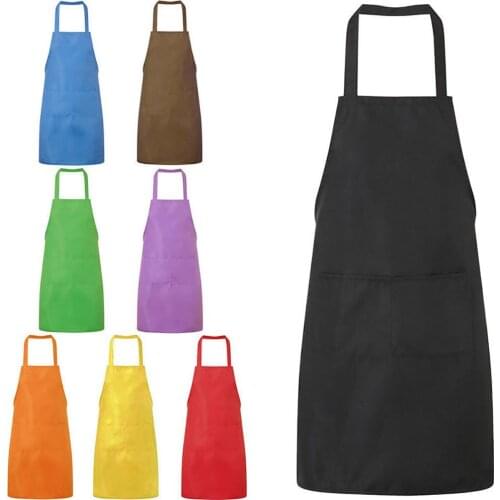 Beauty hairdresser coffee shop work solid color apron chef cook chef catering backless bib polyester waterproof apron