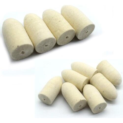 10PCS Bullet Shape Felt Wheel without Shank Wool Felt Polishing Wheels Buffing Jewelry Equipment