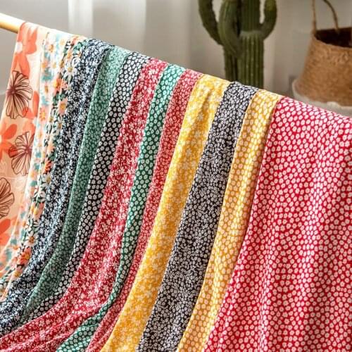 145cmx100cm Pure Cotton Printing Cotton Silk Fabric Floral Cloth Spring Summer Autumn Pants Dress Baby Clothes Sewing Fabrics