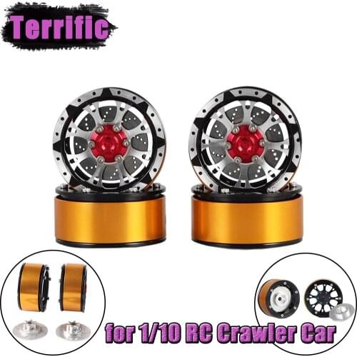 2pcs/4pcs 1.9 inch Aluminum Alloy Beadlock Wheels with Brake Disc for 1/10 RC Crawler Axial SCX10 Wraith 90018 RC4WD TF2 Mojave