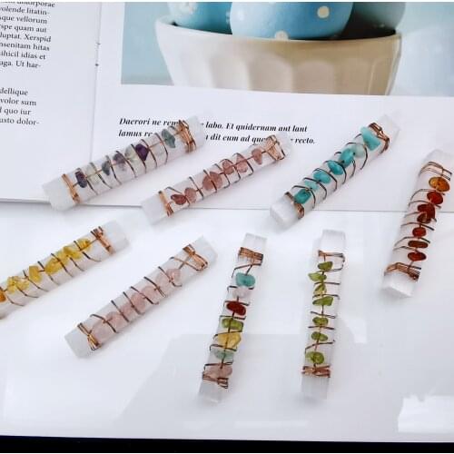 1pcs Natural Selenite Crystal Stick Chips Gypsum White Quartz Rough Minerals Specimen Point Healing Stone Seven Chakras