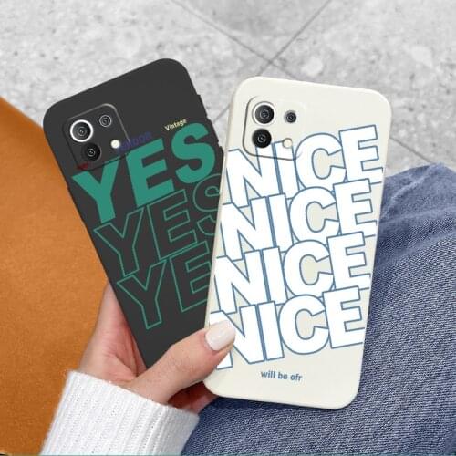 Letter Square Liquid Silicone Case For Xiaomi Mi 11 11i 10T 9T Pro 10 10S 9 8 lite Pro Poco F2 X2 F3 Pro Soft Phone Cover Case