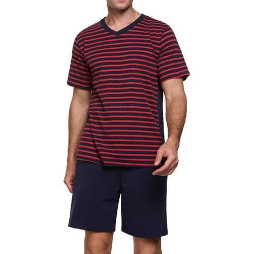 Summer Men Outfit Loose Comfortable to Wear Drawstring Casual Striped Sport Suit for Daily Wear Loose Sets Clothing