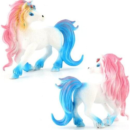 Cartoon Animal Model Figure Doll Kids Toys Myth Rainbow Horse Cake Ornaments Beautiful Childrens Gift-Unicorn