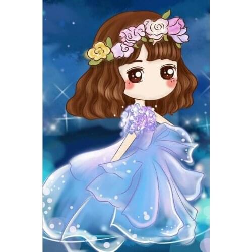 Poured Glue 5D Diamond Painting Kits Cartoon Little Girl Portrait Full Round Dirll Embroidery Mosaic Kit HD Quality Handmade