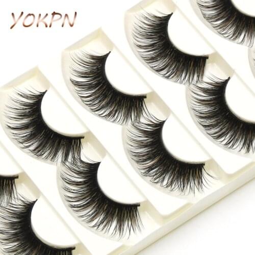 YOKPN Exaggerated Fake Eyelashes Brown Black Crisscross Messy Thick False Eyelashes Show Latin Makeup Eye Lashes