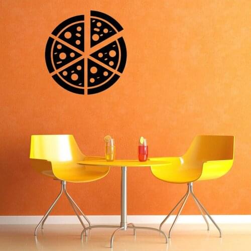 Wall Stickers Restaurant Carnival Pizza Wall Ornament Stickers Pattern Wall Decals Home Decorative Kitchen Removble B129