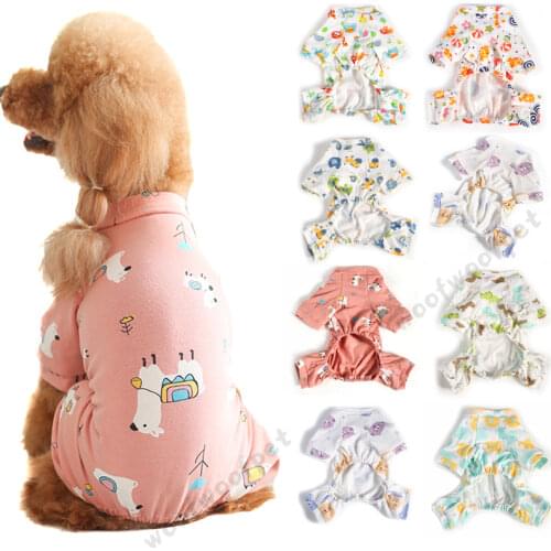 New Autumn Dog Jumpsuits Pet Clothes Homewears for Dog Cat Pajamas Cute Cartoon Animals Corgi Teddy Puppy Doggie Cat Costumes