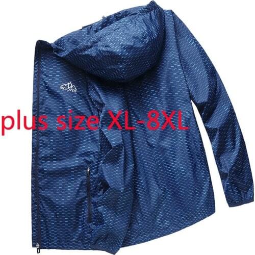 New Arrival Fashion Spring And Autumn Men Hooded Windbreaker Jacket Youth Fashionable Casual Printed Plus Size XL-6XL 7XL 8XL