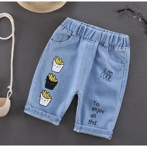 New Boy Shorts Children Clothing Jeans Summer Shorts Children Casual Jeans Baby Boy Clothes Boys Cartoon Denim Pants 2-6Y