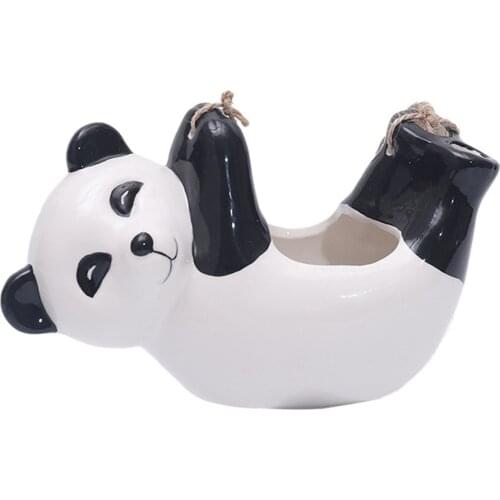 Hanging Potted Animal Ceramic Flowerpot Home Decoration Cute Lovely White Plants Vase